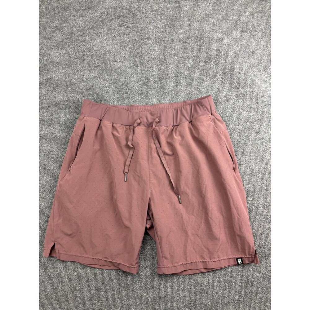 Glyder Running Shorts Mens Medium Mauve Lined Perforated Quick Dry Drawstring
